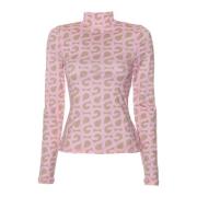 Stine Goya All-over Print Turtleneck Longsleeve Pink, Dam