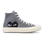 Comme des Garçons Play Grå Canvas Chuck 70 CGD Hi Sneakers Gray, Dam