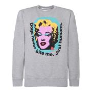 Comme des Garçons Grå Sweatshirt Rund Hals Front Print Gray, Herr