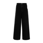 Off White Svarta Wide Leg Denim Jeans Black, Herr