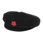 Kenzo Svart ullberet med Boke blomsterbroderi Black, Herr