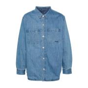 Levi's Blå Denim Skjorta Reversibel Logotyp Blue, Herr