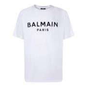 Balmain Vit Crew Neck Tee Stilfull White, Herr