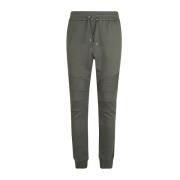 Balmain Räfflad Flock Sweatpants Green, Herr