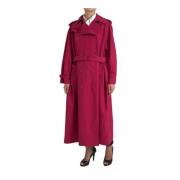 Dolce & Gabbana Mörkrosa Trench Coat Jacka Pink, Dam