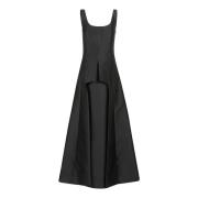 Alberta Ferretti Svart Sidoblend Klänning Elegant Black, Dam