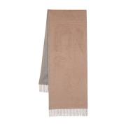 Ermenegildo Zegna Silkstickad Logopatch Halsduk Beige, Herr