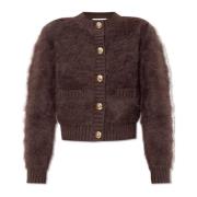 Alexander McQueen Cardigan med logotyp Brown, Dam