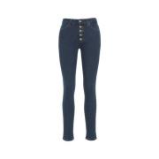 Dondup Skinny Fit Jeans med Logo Detaljer Blue, Dam