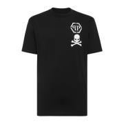 Philipp Plein Svarta T-shirts Polos Aw23 Black, Herr