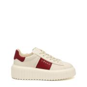 Hogan Ränder Läder Sneakers Vit Kräm White, Dam