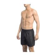 Bikkembergs Stiliga badshorts med sidtryck Black, Herr