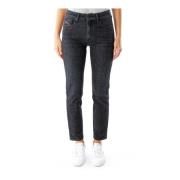 Diesel Slim Fit Mid Waist Jeans Black, Dam