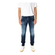 Replay Slim Fit Mid Waist Jeans Blue, Herr