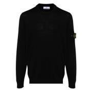 Stone Island Certifierad RWS ull rundhalsad tröja Black, Herr