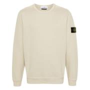 Stone Island Ekologisk Bomull Crewneck Sweatshirt White, Herr