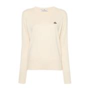 Vivienne Westwood Rästickad Crew Neck Sweater Beige, Dam