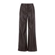 Plain Units Brun Eco Läder Regular Fit Byxor Brown, Dam