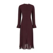 Semicouture Bordeaux Midi Klänning med Långa ärmar Red, Dam