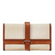 Hermès Vintage Pre-owned Canvas handvskor Beige, Dam