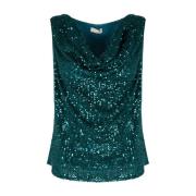 Liu Jo Elegant Paljett Topp Green, Dam