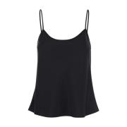 Plain Units Satin Svart Top Black, Dam