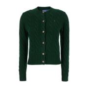 Polo Ralph Lauren Grön Cable Knit Crewneck Cardigan Green, Dam