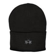 La Martina Svart Herr Broderad Logo Beanie Black, Herr