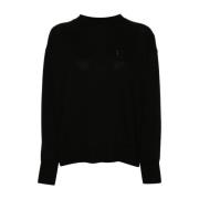 Ermanno Scervino Svart Stickad Crew Neck Tröja Black, Dam