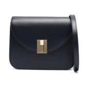 Bally Midnight Blue Smooth Grain Läder Väska Black, Dam