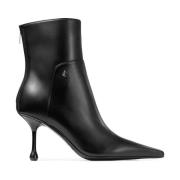 Jimmy Choo Svarta Läder Ankelboots med Metall Detalj Black, Dam