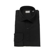 Bagutta Slim Fit French Collar Shirt Berlin Black, Herr