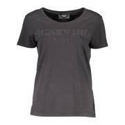 Ermanno Scervino Kortärmad Broderad Logotyp T-shirt Svart Black, Dam