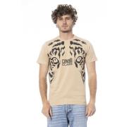 Cavalli Class Logo Print Kortärmad T-shirt Beige, Herr