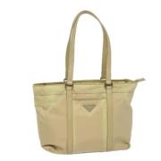 Prada Vintage Pre-owned Nylon totevskor Beige, Dam