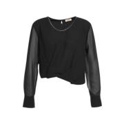 Liu Jo Elegant Juvelblus med Långa ärmar Black, Dam