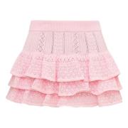 Loveshackfancy Bow Pointelle Mini Kjol Pink, Dam