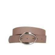 Orciani Strukturerat Läder Reversibelt Bälte med Oval Spänne Beige, Da...