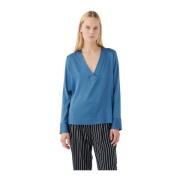 Dea Kudibal Stretch Silk Blouse - Cornflower Blue, Dam