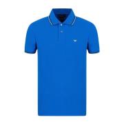 Emporio Armani Herr Slim Fit Polo med Kontrastkant Blue, Herr