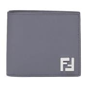 Fendi Micro Trifold Läder Plånbok Gray, Herr