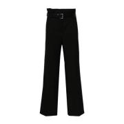 Prada Gabardine Wide Leg Trousers Black, Dam