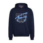 Tommy Hilfiger Spray Reg Hoodie Blue, Herr