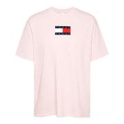 Tommy Hilfiger Rosa Streetwear T-shirt med Branding Pink, Dam