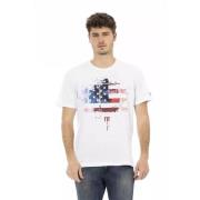 Trussardi Elegant vit grafisk T-shirt White, Herr