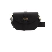 Pompei Donatella Läder Crossbody Väska med Logotyp Black, Dam