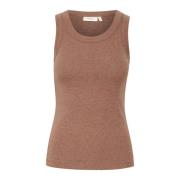 InWear Brun Puce Melange Tank Top Brown, Dam