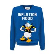 MC2 Saint Barth Blå Jacquard Pullover Inflation Mood Blue, Herr