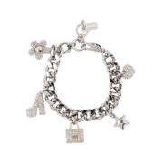 Marc Jacobs Ikonisk Silver Pave Armband - Metall Gray, Dam