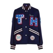 Tommy Hilfiger Dam Ull Varsity Jacka Blue, Dam